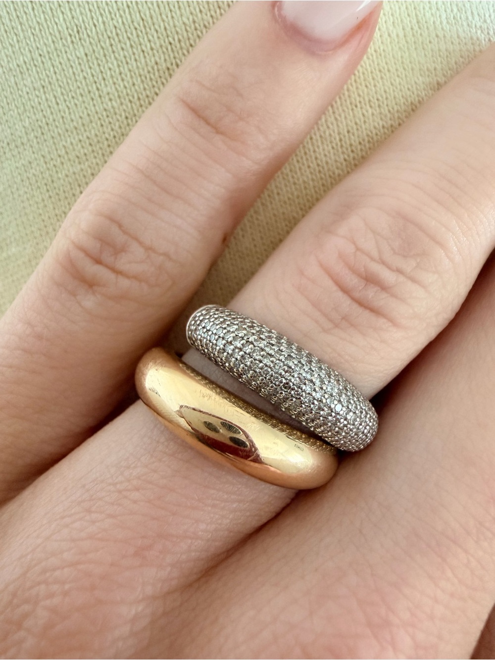 Ring Concierge Cloud Stack 14k Solid Gold and Earth Mined Natural Diamond Rings